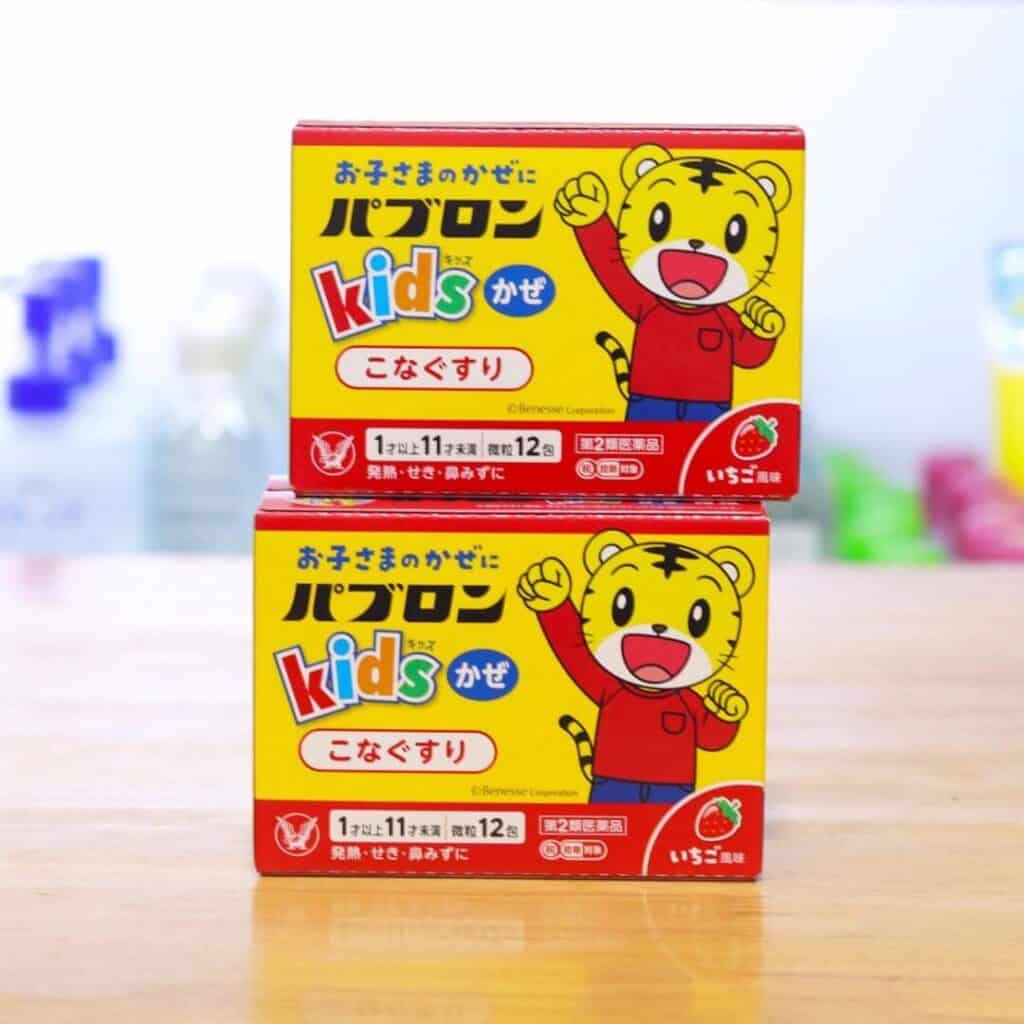 Bột trị cảm cúm Taisho Pabron Kids 12 gói 2 (1)