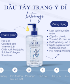 Dầu Tẩy Trang Hatomugi Ý Dĩ Dưỡng Ẩm, Làm Sáng Da 500ml 1