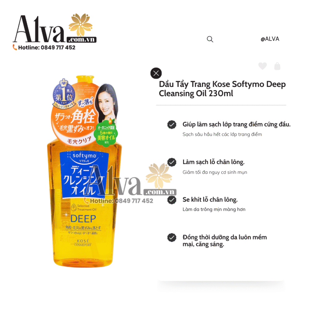 Dầu tẩy trang làm sạch sâu Softymo Deep Cleansing Oil