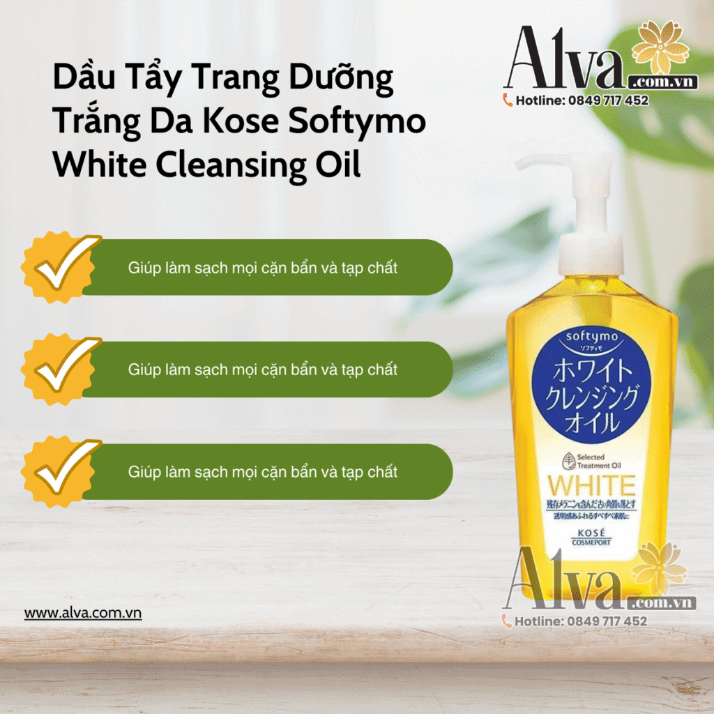 Dầu tẩy trang làm sạch sâu Softymo white