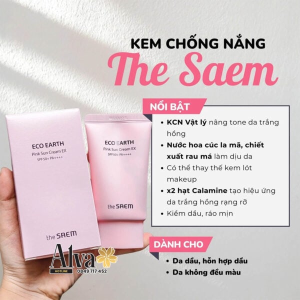 Kem Chống Nắng The Saem Kiềm Dầu, Nâng Tone Sáng da 2 (1)
