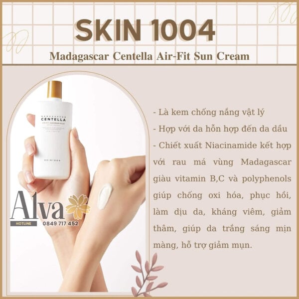 Kem chống nắng vật lí SKIN1004 Madagascar Centella Air Fit SunCream Plus SPF50+ PA++++ 2 (1)