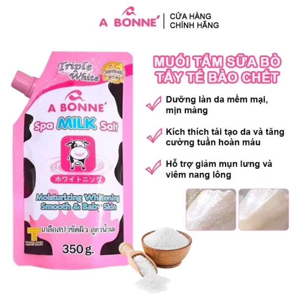 Muối Tắm Sữa Bò A Bonne Tẩy Da Chết Body 350g