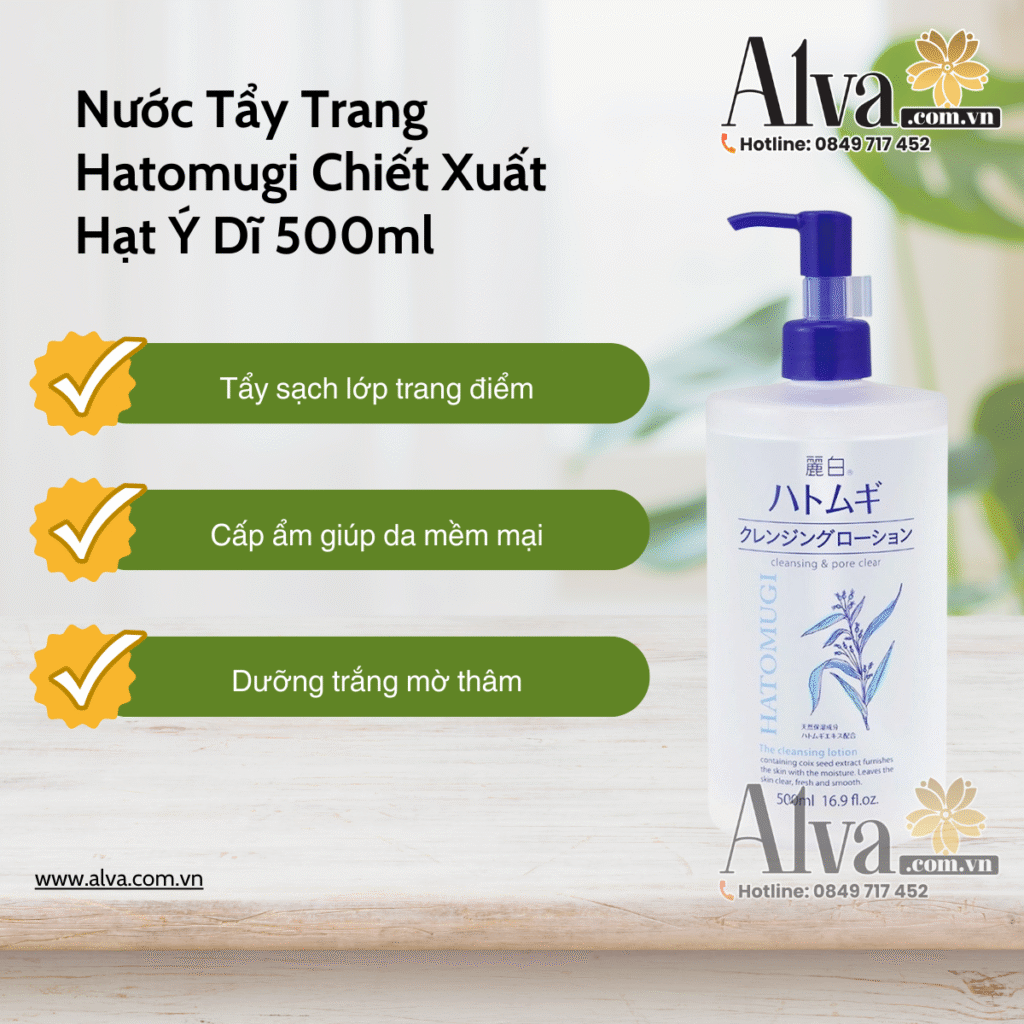 Nước Tẩy Trang Hatomugi Chiết Xuất Hạt Ý Dĩ 500ml 11