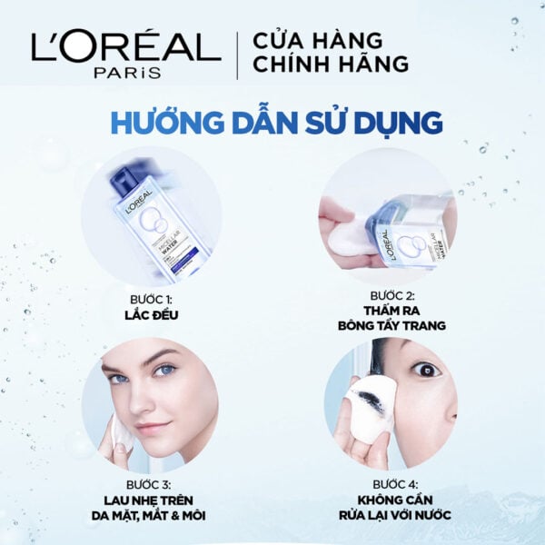 Nước Tẩy Trang L’Oreal Micellar Water hướng dẫn sử dụng