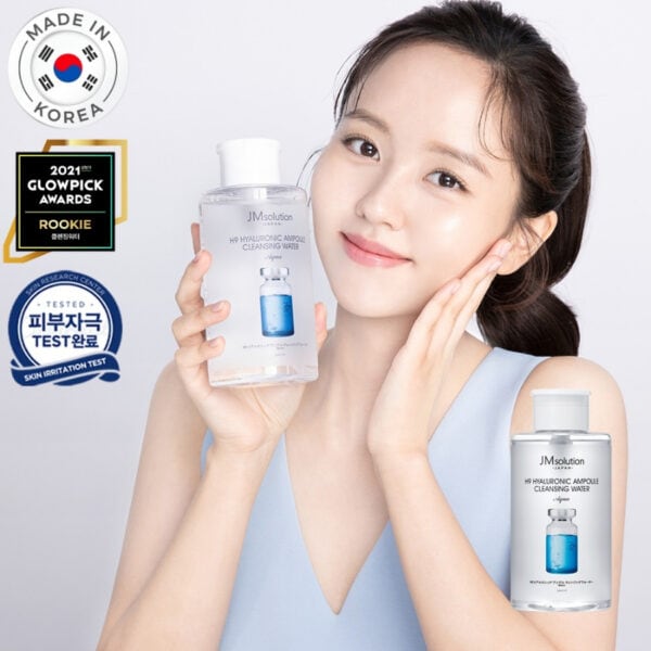 Nước tẩy trang cấp ẩm JM solution H9 Hyaluronic Ampoule Cleansing Water Aqua 500ml, 850ml