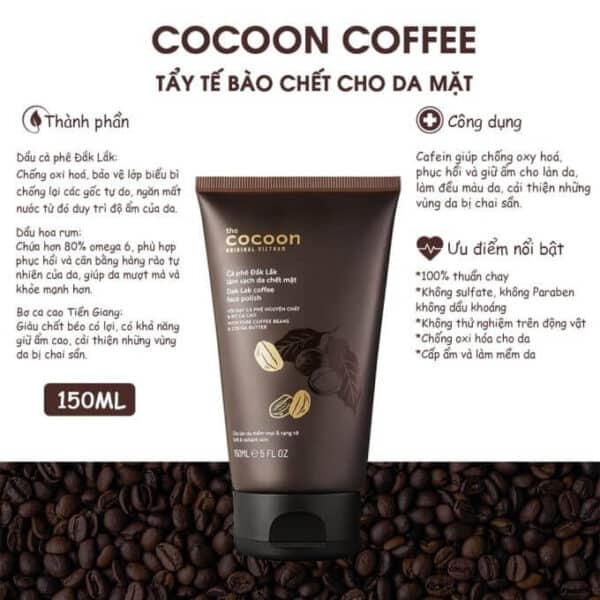 Tẩy Tế Bào Chết Mặt Cà Phê Đắk Lắk Cocoon 150ml (1)